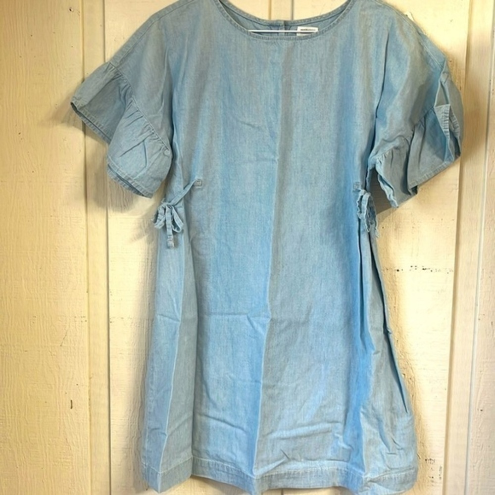 Gymboree chambray‎ Ruffled sleeve dress kids size extra large size 14